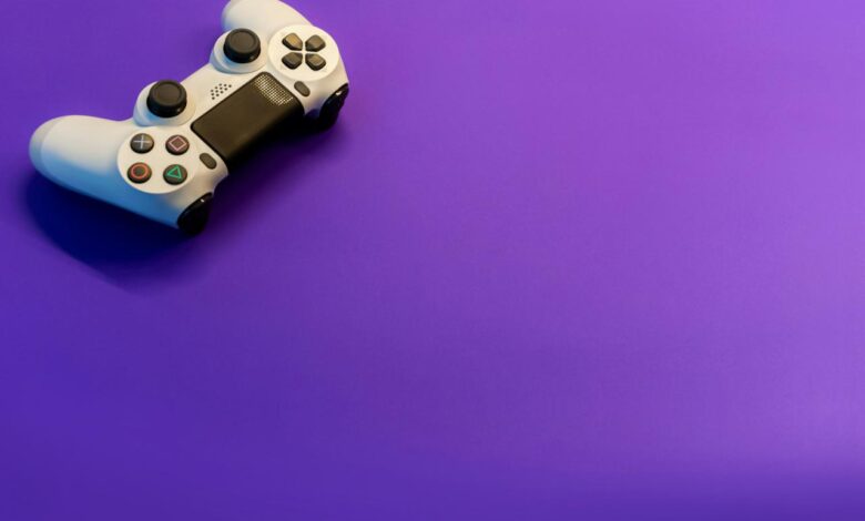 white and black game controller